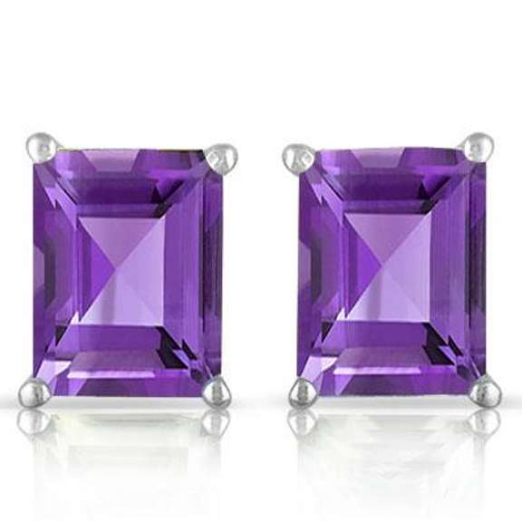 2.89 CT AMETHYST 925 STERLING SILVER EARRINGS STUD