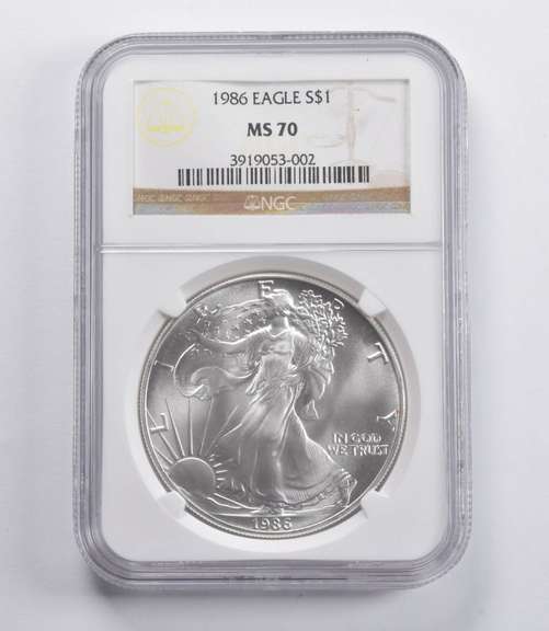 MS70 1986 American Silver Eagle NGC