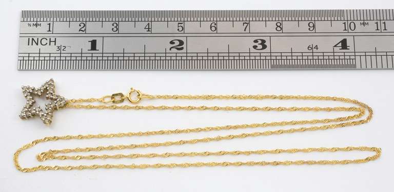 Diamond Star Pendant on Necklace