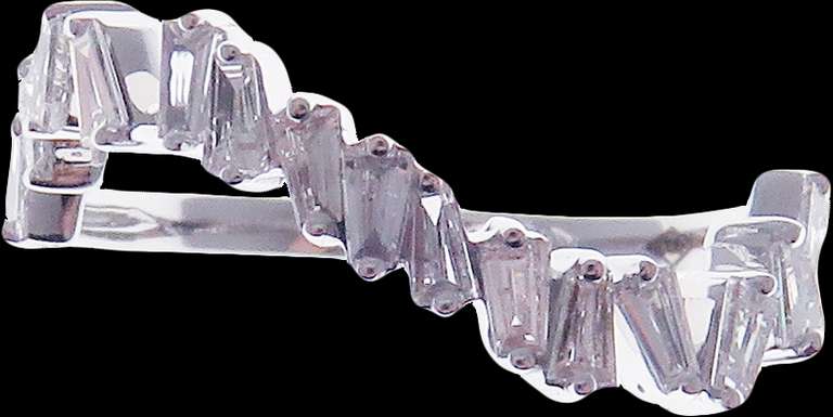 Tidal Diamond Wave 18k White Gold Ring