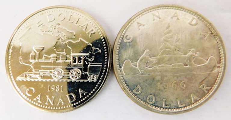 2 Canada One Dollar Coins