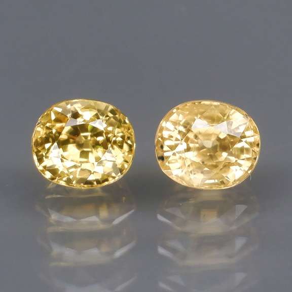 Simply amazing .93ct canary yellow Sapphire pair