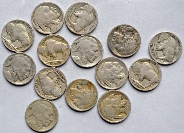 Lot of 12 Early Full Date Buffalo Nickels