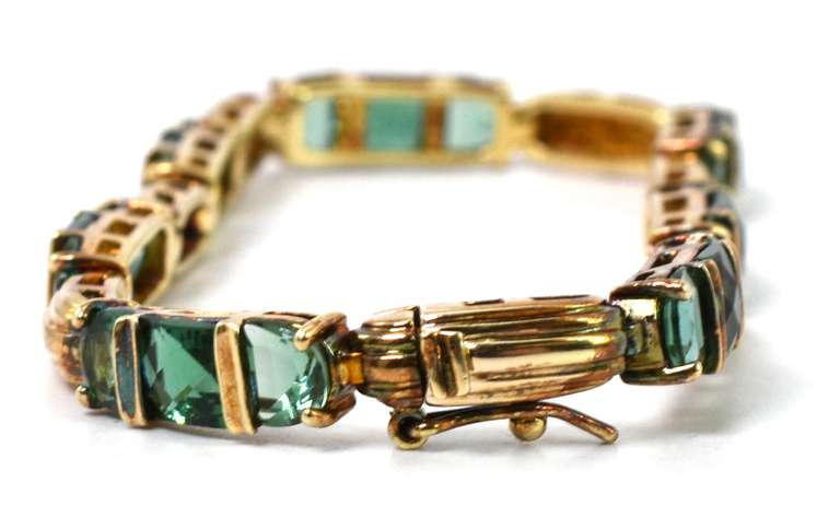 Vermeil Bracelet With Green Crystals