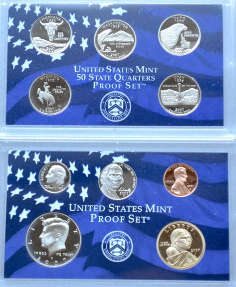 2007 US Mint Proof Set & 2008 Silver US Proof Set