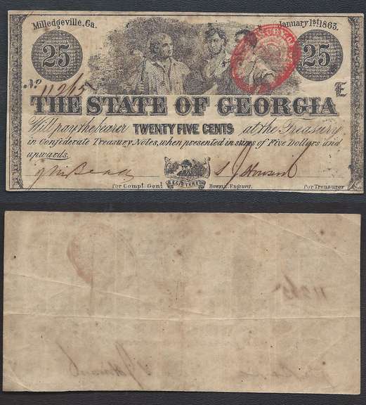 25 Cent State of Georgia Obsolete 1863