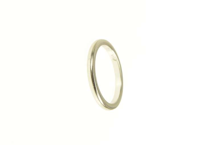 14K White Gold 1.9mm Rounded Classic Simple Wedding Band Ring