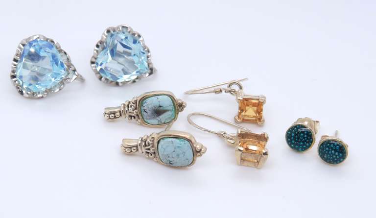Group Lot of 4 Vintage Sterling Silver Earrings