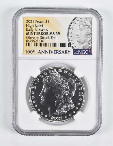 Error MS69 2021-D Morgan Silver Dollar ER Struck Thru NGC Wrong Label