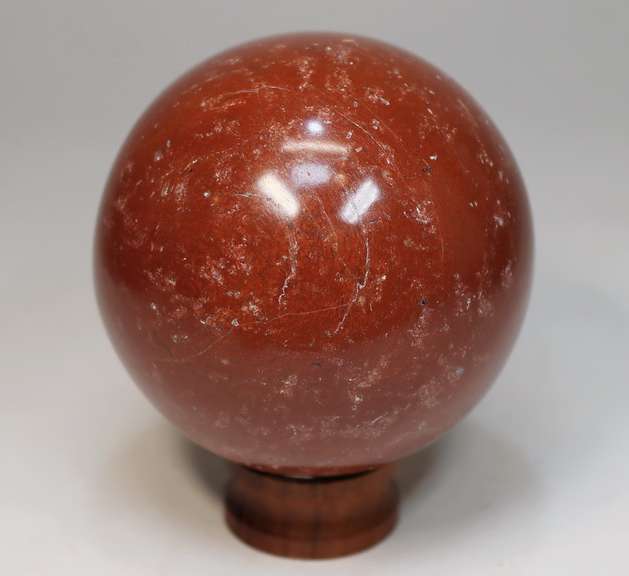 Attention grabbing 1,749ct Red Jasper sphere