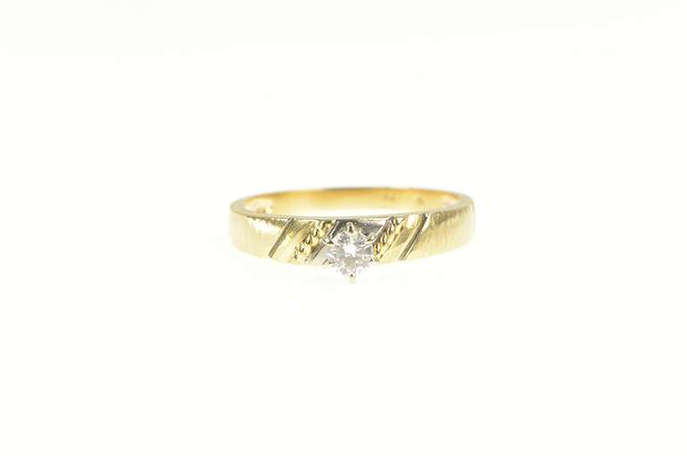14K Yellow Gold 0.21 Ct Classic Diamond Solitaire Engagement Ring