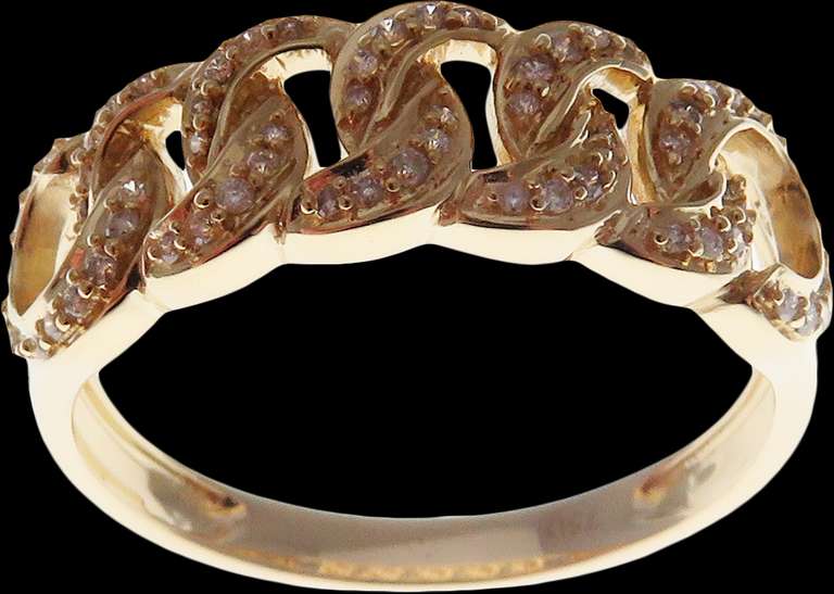 Chic 18kt Yellow Gold Diamond Chain Band