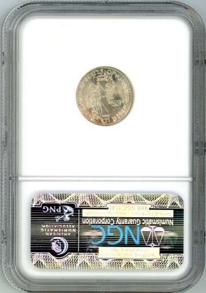 1937 Silver Mercury Dime in NGC MS63