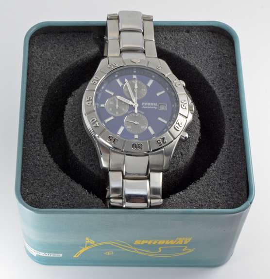 Vintage Men's Fossil Blue Speedway Chronograph Watch
