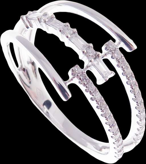 Elegant Contemporary 18k White Gold Diamond Ring
