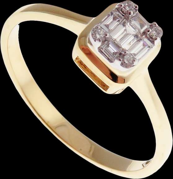 Delicate 18kt Yellow Gold Diamond Ring