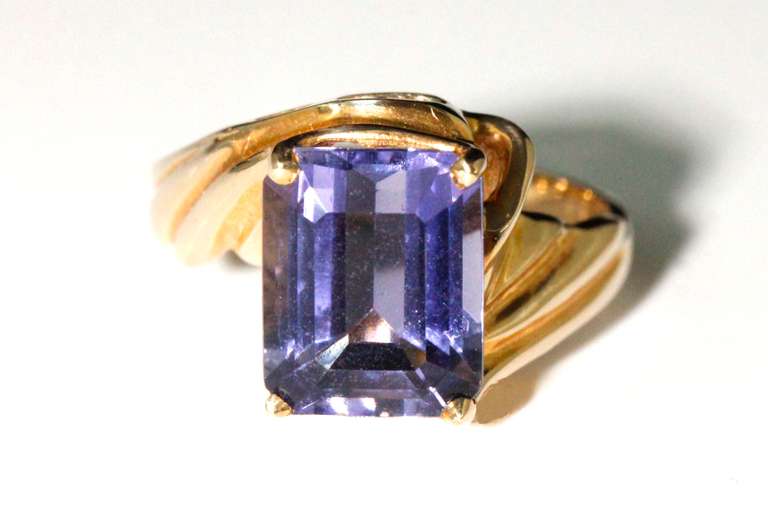 Natural "Water Sapphire" in 14k Ring