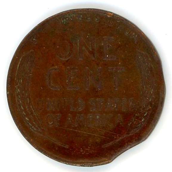 1945 Lincoln Wheat Cent with Clipped Planchet