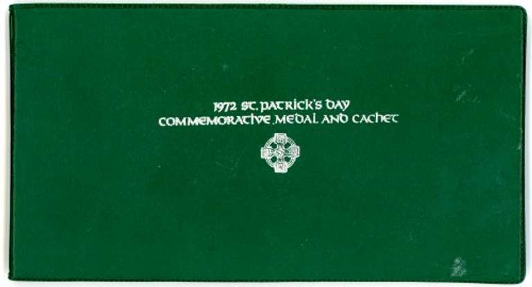 1972 St. Patrick's Day Silver Commemorative Medal and Cache. CoA