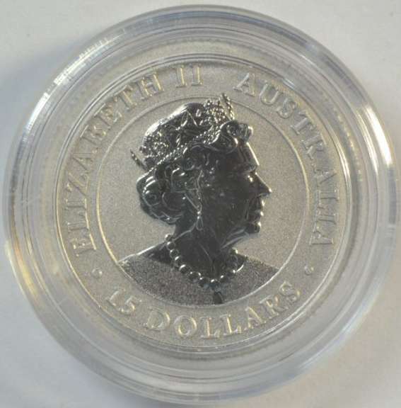Superb Gem BU pure Platinum $15 Australia Kookaburra in capsule