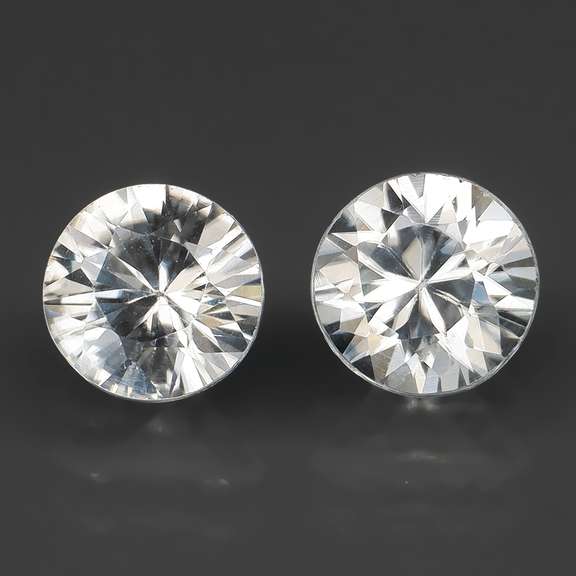 High grade 2.48ct pure white Zircon set