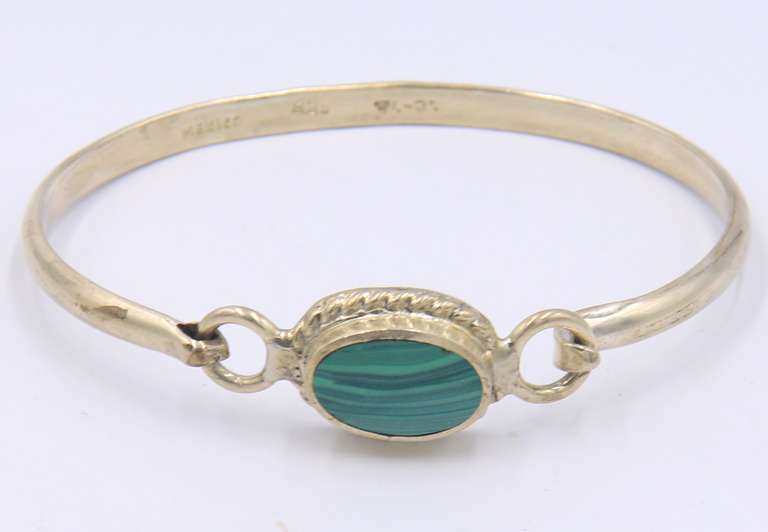 Vintage Sterling Silver Signed Turquoise Cuff Bracelet