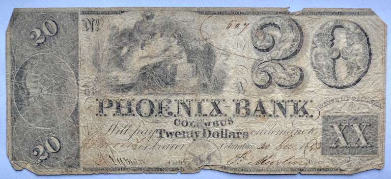 $ 20 Phoenix Bank Columbus Georgia 1843 Note