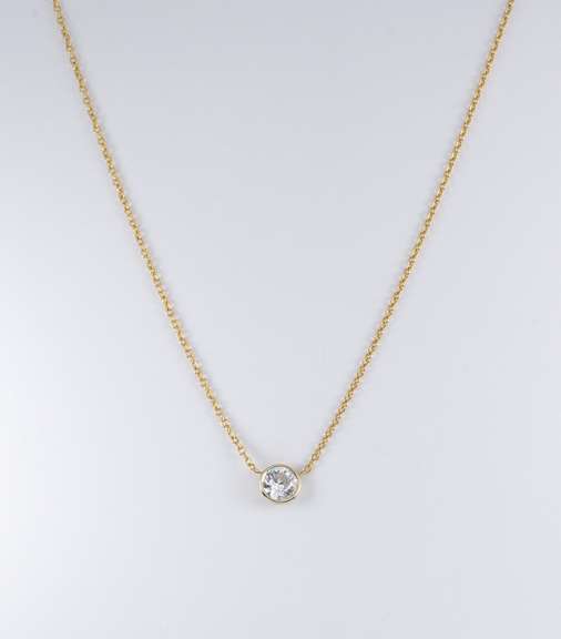 Fashionable Bezel Set CZ Station Necklace