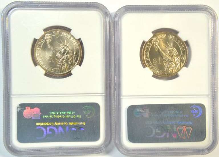 2007 Missing Edge Lettering & 2007-D Washington $1. NGC Unc