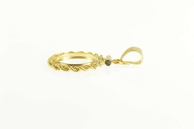 14K Yellow Gold 13.3mm 1/20 oz. Gold Panda Coin Holder Charm/Pendant