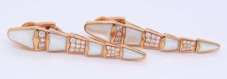 BULGARI SERPENTINE EARRINGS IN 18 KT ROSE GOLD.