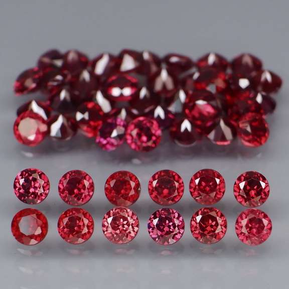 Premium diamond cut 6.65ct Rhodolite Garnet set