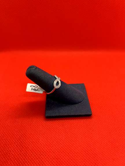 14K WHITE GOLD INFINITY TWIST DIAMOND RING