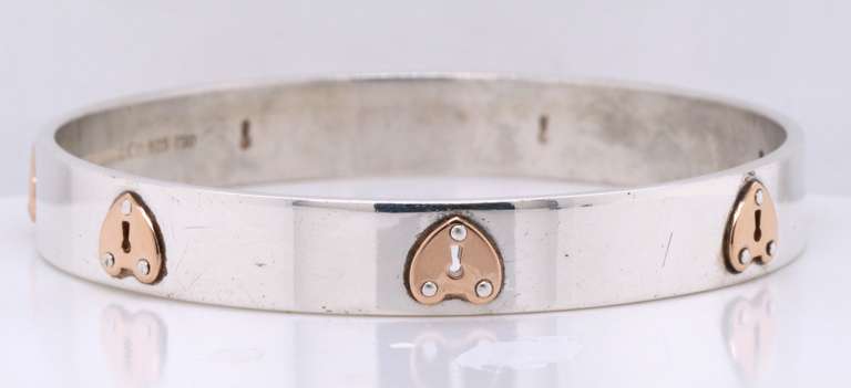 Vintage Tiffany & Co Keyhole Heart Bangle Bracelet
