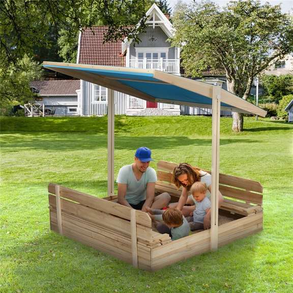 118x118cm Wooden Giant Cabana Sandbox Play Station