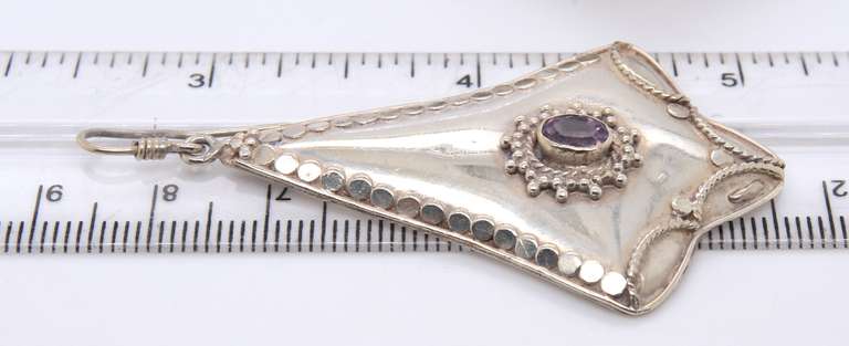 Vintage Sterling Silver Amethyst Dangle Earrings