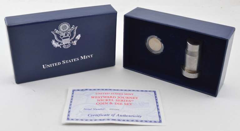 2004 Westward Journey Nickel Coin & Cancelled Die Set BOX & COA