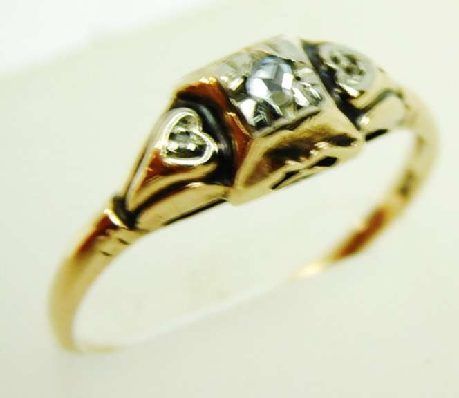 Antique 10K Diamond Ring, Size 7.25