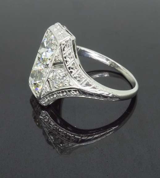 Vintage Moi et Toi 2.02ctw Diamond Ring Made in Platinum