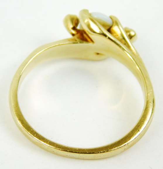Vintage 10K Opal & Diamond Accents Ring, Size 5.5