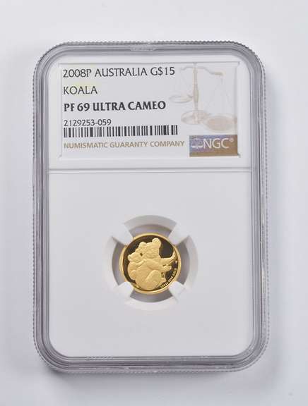 PF69 UCAM 2008-P Australia $15 Gold Koala 1/10 Oz. .999 Fine Gold NGC
