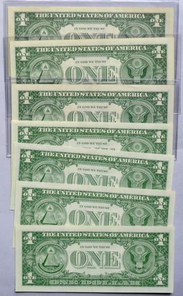 10 CH CU $1 1957 Silver Certificates