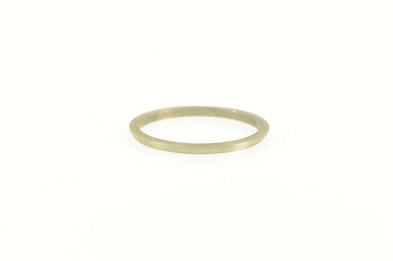 14K White Gold Vintage NOS 1950's 1.3mm Grooved Stackable Ring