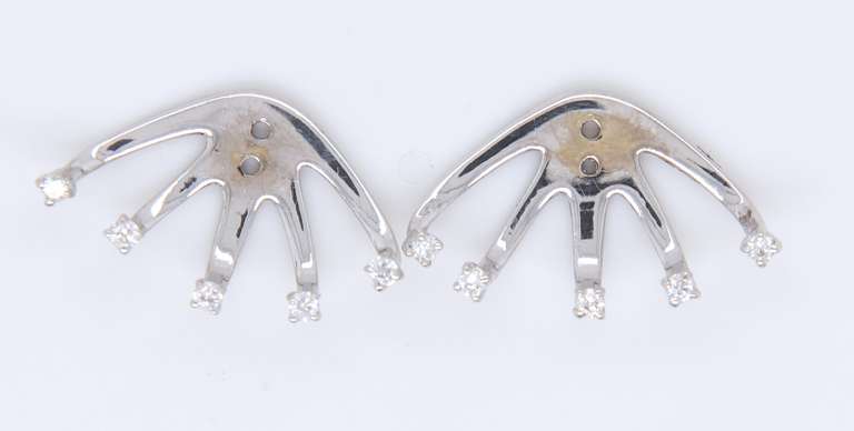 Edgy & Sleek 14kt WG Spikey Diamond Earrings Jackets