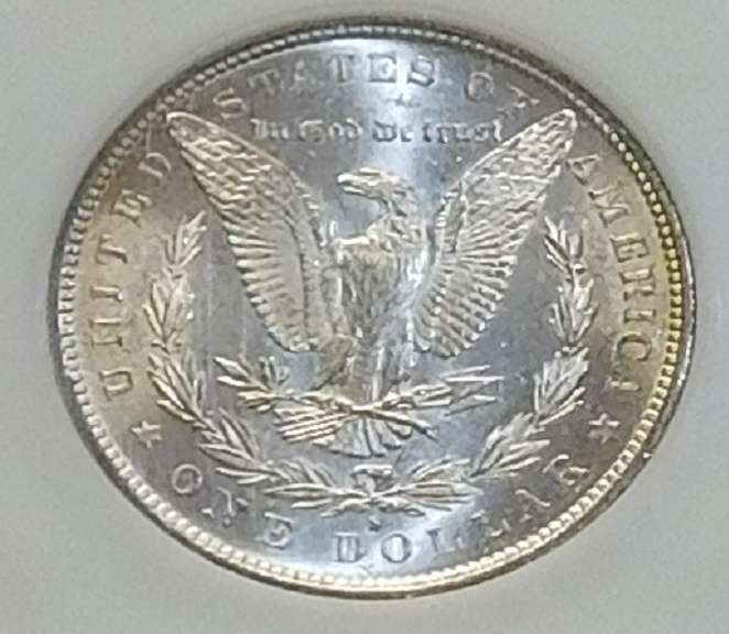 1890-S Morgan Dollar PCI MS-62, Premium.