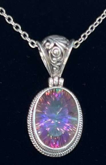 Sterling Silver Mystic Topaz Necklace