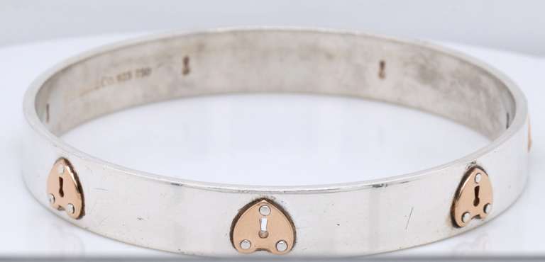 Vintage Tiffany & Co Keyhole Heart Bangle Bracelet
