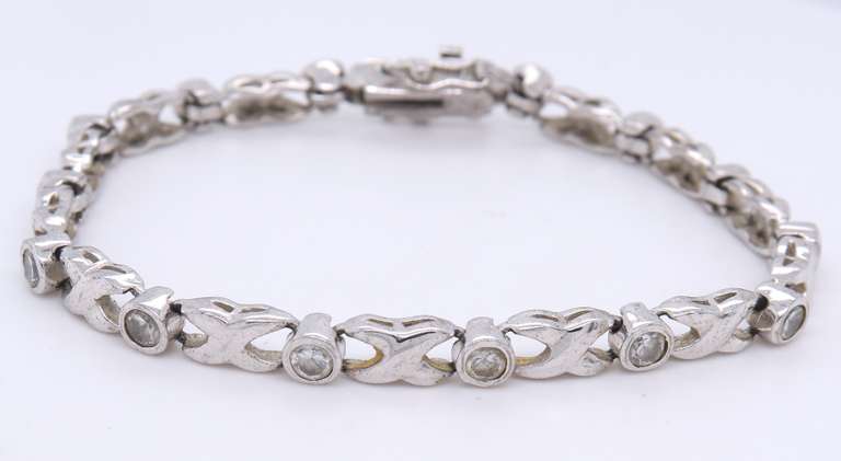 Vintage Sterling Silver Cubic Zirconia Bracelet