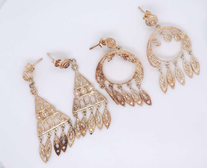 Lot of 2 Vintage Sterling Silver Dangle Earrings