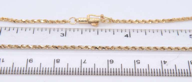 Simple Yellow Gold Rope Chain Necklace